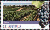 Wein-Briefmarke Australien